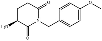 (3S)-3-氨基-1-[(4-甲氧基苯基)甲基]-2,6-哌啶二酮 结构式