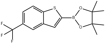 4,4,5,5-四甲基-2-(5-(三氟甲基)苯并[B]噻吩-2-基)-1,3,2-二氧硼烷 结构式