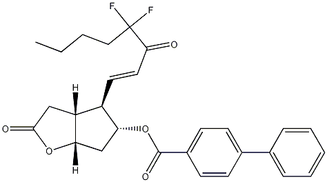 [3AR-[3AA,4A(E),5B,6AA]]-4-(4,4-二氟-3-氧代-1-辛烯基)六氢-2-氧代-2H-环戊并[B]呋喃-5-基 [1,1'-联苯]-4-甲酸酯 结构式