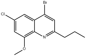 4-Bromo-6-chloro-8-methoxy-2-propylquinoline 结构式
