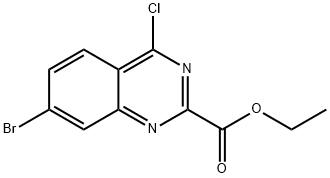 7-溴-4-氯喹唑啉-2-羧酸乙酯 结构式