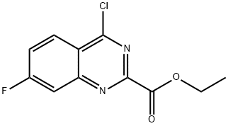 4-氯-7-氟喹唑啉-2-羧酸乙酯 结构式