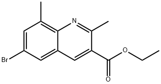 6-BROMO-2,8-DIMETHYLQUINOLINE-3-CARBOXYLIC ACID ETHYL ESTER 结构式