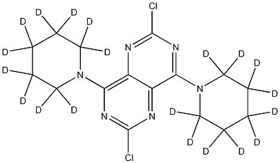 2,6-Dichloro-4,8-(dipiperidino-D20)-pyrimido[5,4-d]pyrimidine 结构式