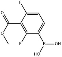 (2,4-二氟-4-(甲酯基<甲氧羰基>)苯基)硼酸 结构式