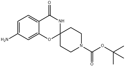 7-氨基-4-氧代-3,4-二氢螺[苯并[E][1,3]噁嗪-2,4-哌啶]-1-羧酸叔丁酯 结构式