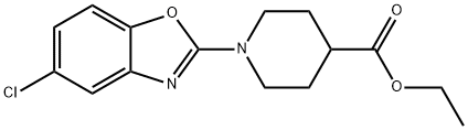 1-(5-氯-1,3-苯并恶唑-2-基)哌啶-4-甲酸乙酯 结构式