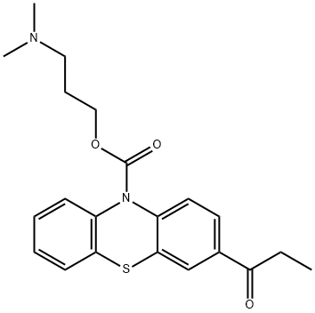 2-Propionyl Phenothiazine N-Carboxylic Acid 3-(Dimethylamino)propyl Ester 结构式