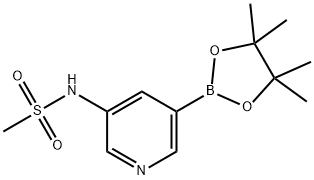 N-(5-(4,4,5,5-四甲基-1,3,2-二氧杂环戊硼烷-2-基)吡啶-3-基)甲烷磺酰胺 结构式
