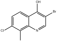 3-Bromo-7-chloro-4-hydroxy-8-methylquinoline 结构式