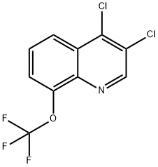 3,4-Dichloro-8-trifluoromethoxyquinoline 结构式