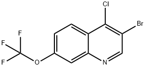 3-Bromo-4-chloro-7-trifluoromethoxyquinoline 结构式