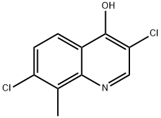 3,7-Dichloro-4-hydroxy-8-methylquinoline 结构式