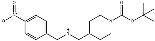 4-((4-nitrobenzylamino)methyl)piperidine-1-carboxylic acid tert-butyl ester 结构式