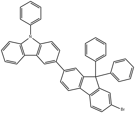 3-(7-溴-9,9-二苯基-9H-芴-2-基)-9-苯基-9H-咔唑 结构式