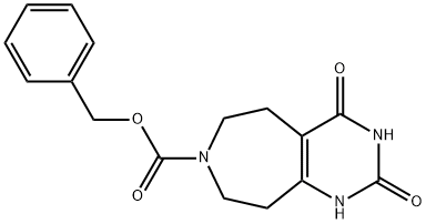苄基 2,4-二氧代-1,2,3,4,5,6,8,9-八氢-7H-嘧啶并[4,5-D]氮杂卓-7-羧酸 结构式