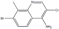 4-Amino-7-bromo-3-chloro-8-methylquinoline 结构式
