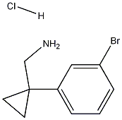 (1 - (3 - 溴苯基)环丙基)甲胺盐酸盐 结构式