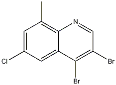 6-Chloro-3,4-dibromo-8-methylquinoline 结构式