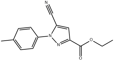 5-氰基-(4-甲基苯基)-1H-吡唑-3-羧酸乙酯 结构式