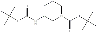 3-叔丁氧羰基氨基-1-哌啶甲酸叔丁酯 结构式