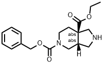 (3AS,7AS)-5-BENZYL 7A-ETHYL HEXAHYDRO-1H-PYRROLO[3,4-C]PYRIDINE-5,7A(6H)-DICARBOXYLATE HYDROCHLORIDE 结构式