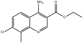 4-Amino-7-chloro-8-methylquinoline-3-carboxylic acid ethyl ester 结构式