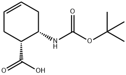 (1R,6S)-6-((叔丁氧羰基)氨基)环己-3-烯羧酸 结构式