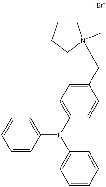 1-甲基-1-[4-(二苯基膦)苄基]吡咯烷鎓溴化物 结构式