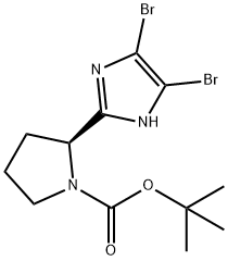 (S)-2-(4, 5-溴-1H-咪唑-2-基)吡咯烷-1-羧酸叔丁酯 结构式