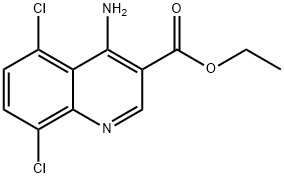 4-Amino-5,8-dichloroquinoline-3-carboxylic acid ethyl ester 结构式