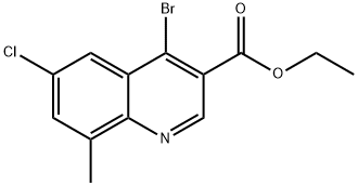 4-Bromo-6-chloro-8-methylquinoline-3-carboxylic acid ethyl ester 结构式