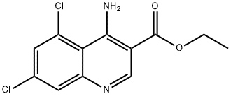 4-Amino-5,7-dichloroquinoline-3-carboxylic acid ethyl ester 结构式
