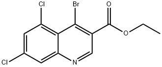 4-Bromo-5,7-dichloroquinoline-3-carboxylic acid ethyl ester 结构式