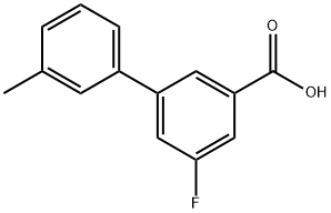 5-Fluoro-3'-methylbiphenyl-3-carboxylic acid 结构式