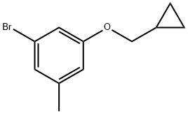 1-Bromo-3-(cyclopropylmethoxy)-5-methylbenzene 结构式