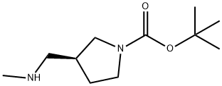 (3S)-3-[(甲基氨基)甲基]-1-吡咯烷羧酸叔丁酯 结构式