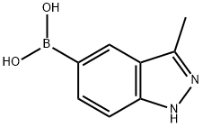 B-(3-甲基-1H-吲唑-5-基)硼酸 结构式