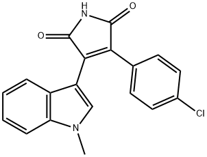 3-(4-氯苯基)-4-(1-甲基-1H-吲哚-3-基)-1H-吡咯-2,5-二酮 结构式