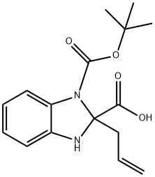 2-Allyl-1-(tert-butoxycarbonyl)-2,3-dihydro-1H-benzo[d]imidazole-2-carboxylic acid 结构式