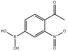 4-乙酰基-3-硝基苯硼酸 结构式
