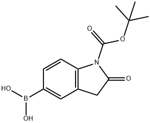 1-BOC-OXINDOLE-5-BORONIC ACID 结构式