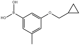 3-(环丙基甲氧基)-5-甲基苯硼酸 结构式