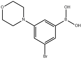 3-溴-5-吗啉苯硼酸 结构式