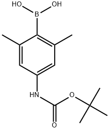 4-(叔丁氧基羰基氨基)-26-二甲基苯硼酸 结构式