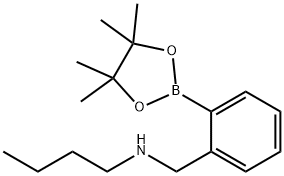 N-[2-(4,4,5,5-Tetramethyl-1,3,2-dioxaborolan-2-yl)benzyl]butan-1-amine 结构式