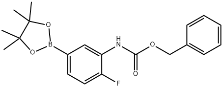 3-(苄氧基羰基氨基)-4-氟苯硼酸频那醇酯 结构式