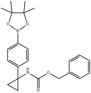 4-(1-(BENZYLOXYCARBONYLAMINO)CYCLOPROPYL)PHENYLBORONIC ACID PINACOL ESTER 结构式