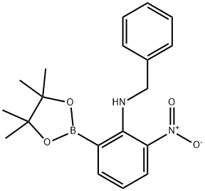 2-N-BENZYLAMINO-3-NITROPHENYLBORONIC ACID, PINACOL ESTER 结构式