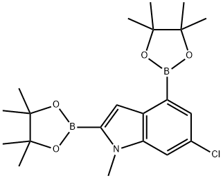 6-氯-1-甲基吲哚-24-二硼酸频那醇酯 结构式